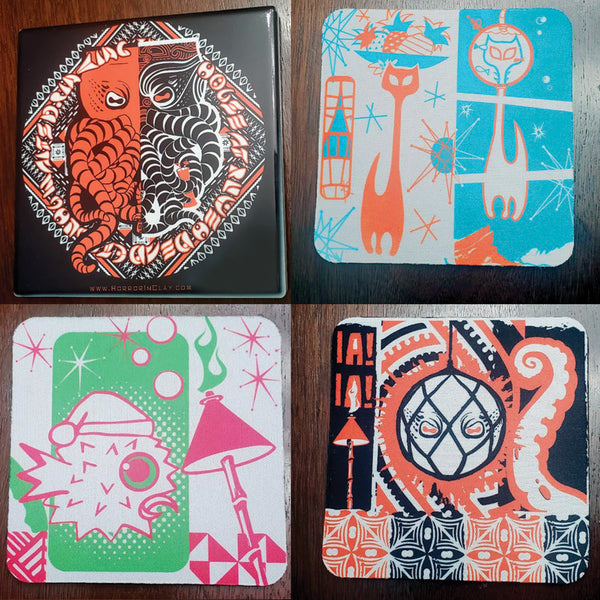 Horror In Clay 4x4 value neoprene coasters