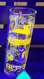 "Katzen" 15oz Zombie glass - Teal and UV orange